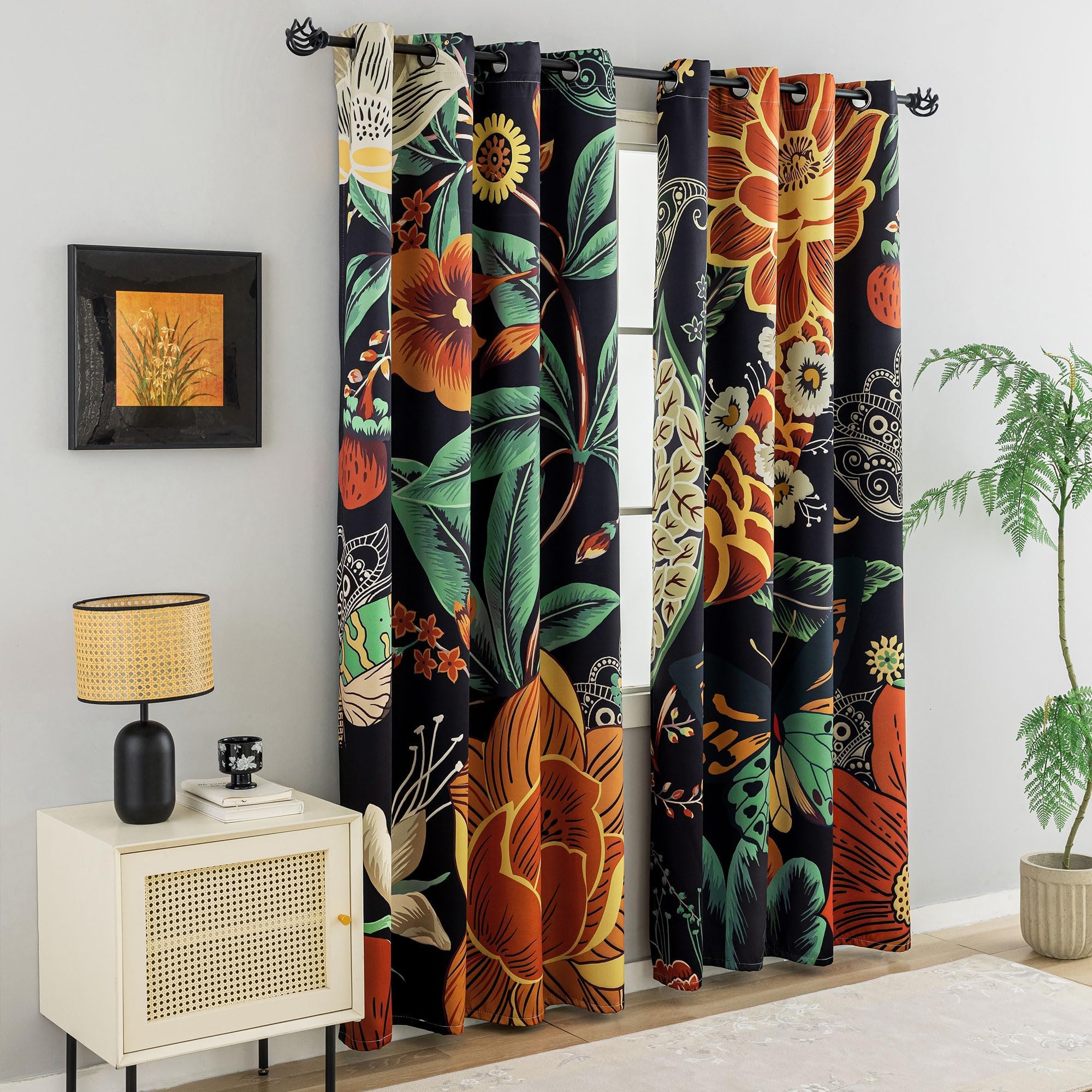 Tyrot two-panel blackout curtain set, 52x84, for privacy and light control.