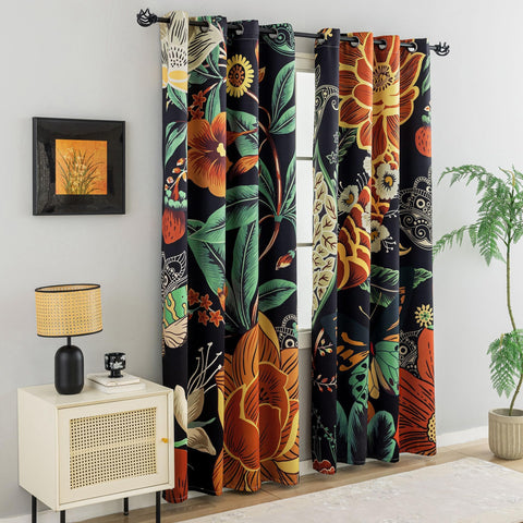 Tyrot two-panel blackout curtain set, 52x84, for privacy and light control.
