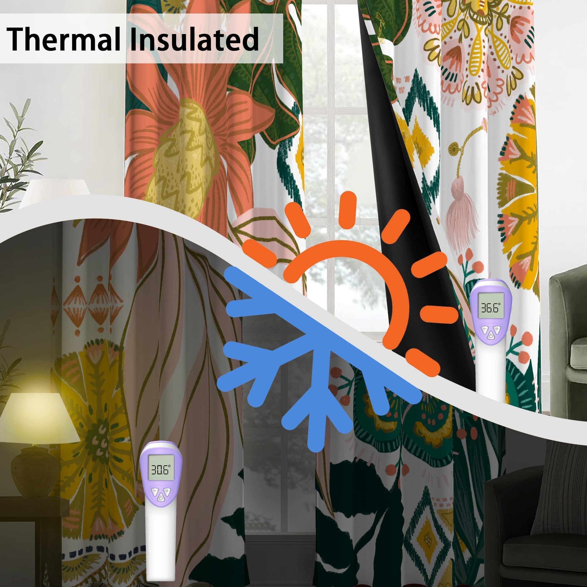 Tyrot floral design adds vibrant decor while maintaining room darkness