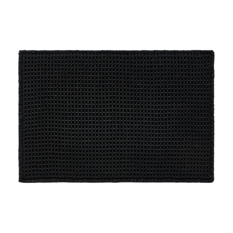 TYUU 30x20 inch black rug complements showers, sinks, and baths.