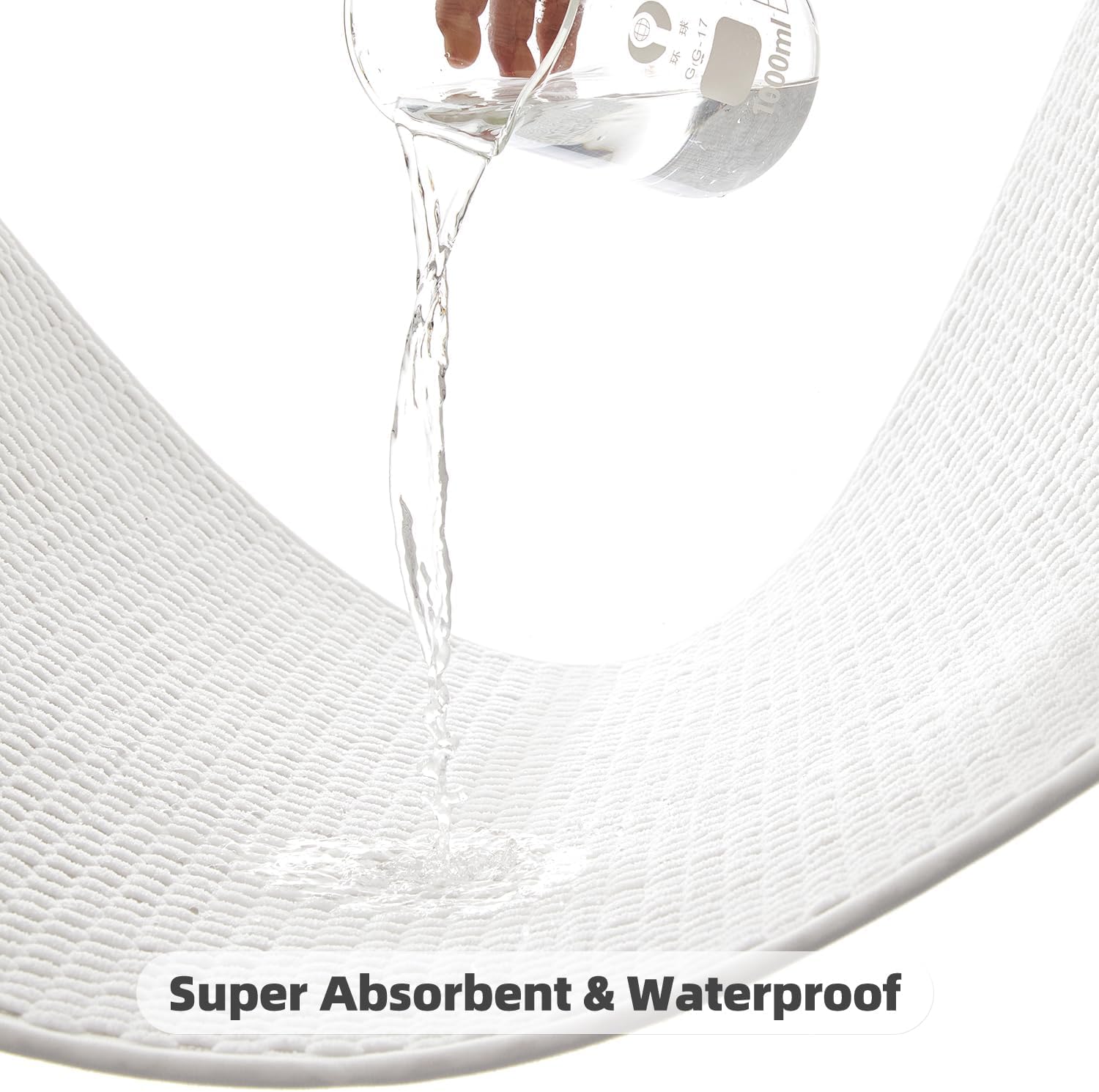 TYUU rug placed in front of sink catches water.