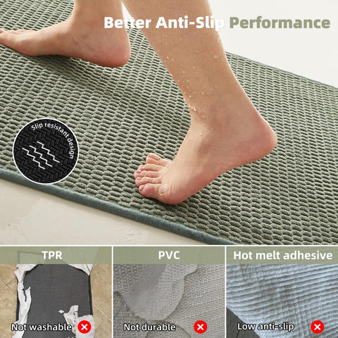 TYUU machine-washable bath rug is easy to clean and durable.