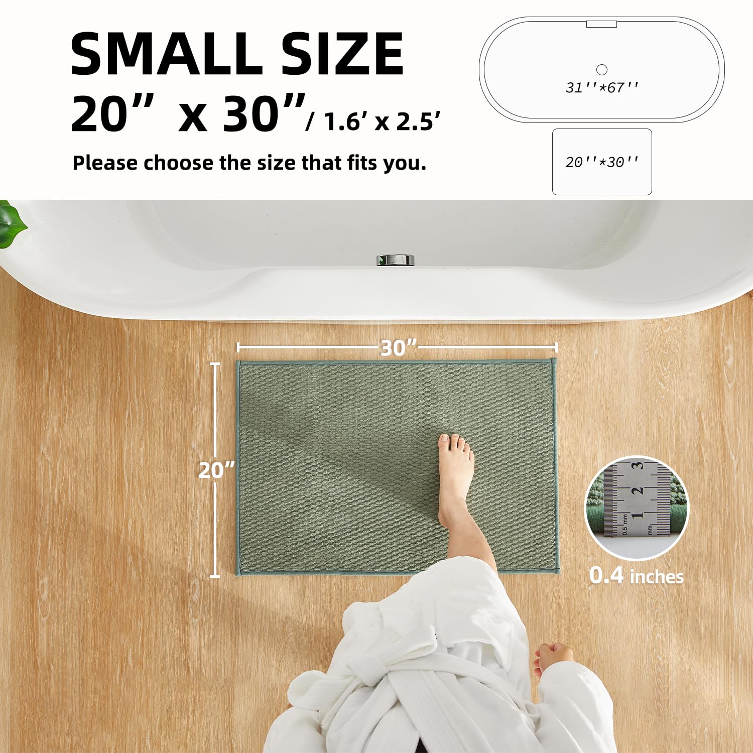 TYUU quick-dry bath rug helps feet dry fast after showers.