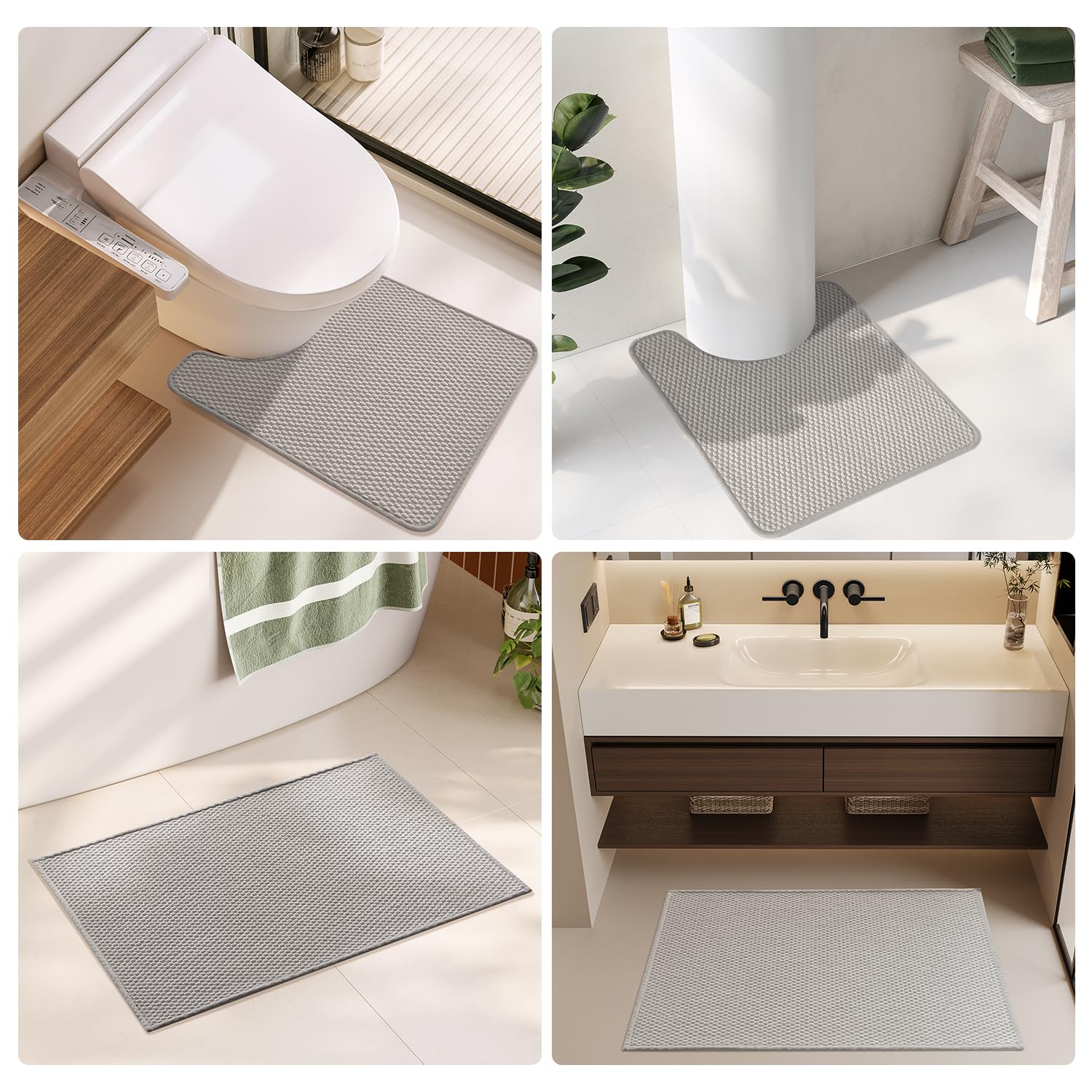 TYUU rug backing provides stable grip on smooth bathroom floors