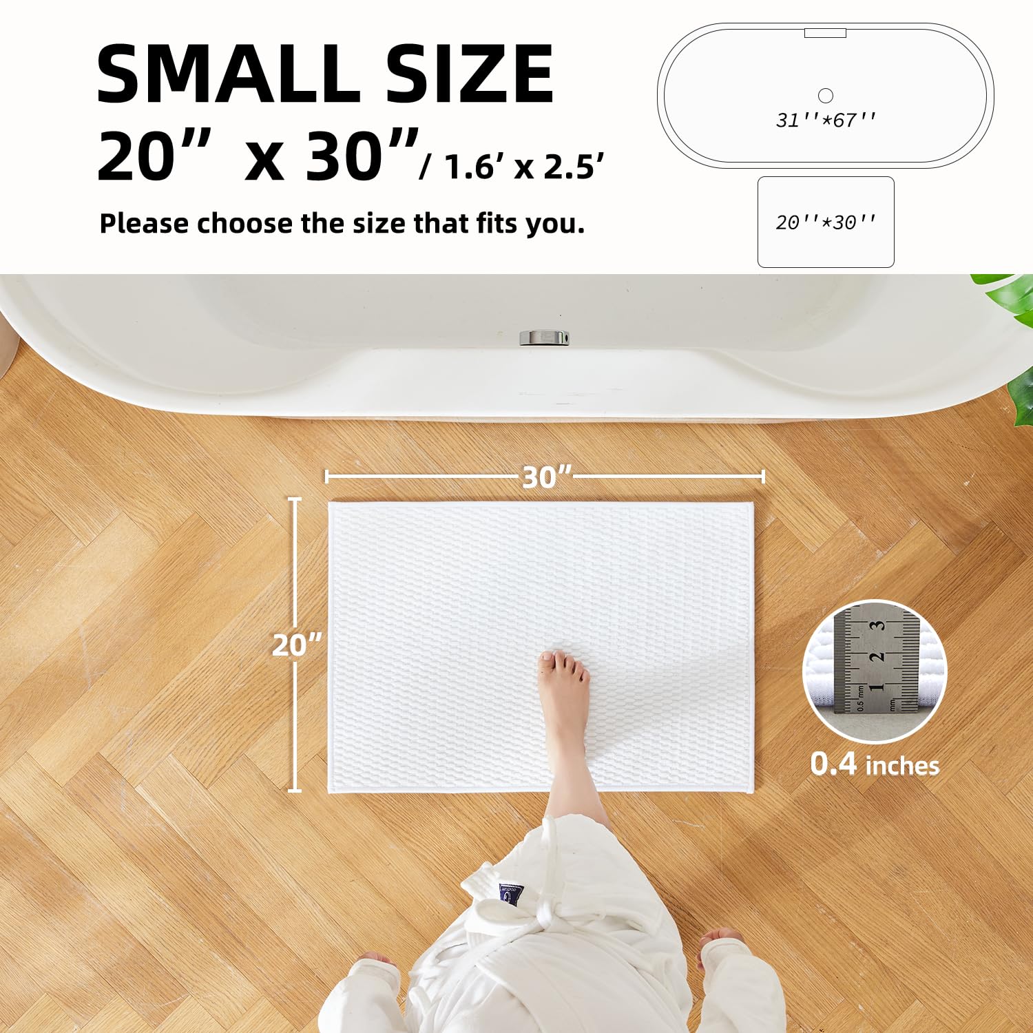 TYUU absorbent quick-dry rug soaks up water fast after showers.
