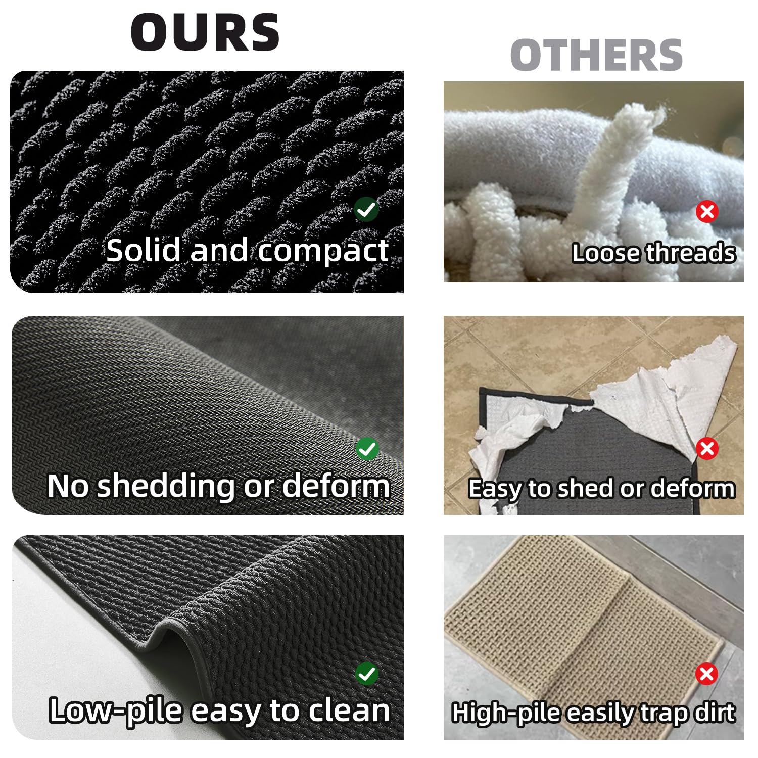 TYUU durable unibody design seen in a close-up of the rug backing