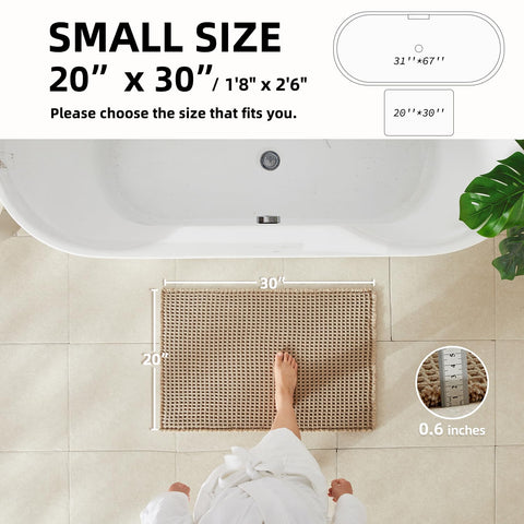TYUU bath mat with non-slip backing securing on smooth floors.