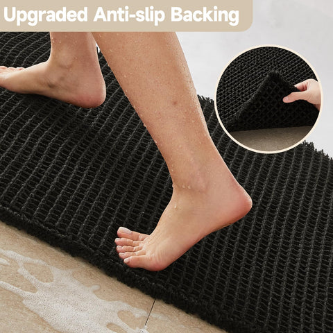 TYUU quick-dry weave soaks up water quickly for a dry bathroom.