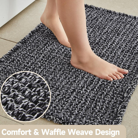 TYUU quick-dry waffle mat keeps floors dry after showers