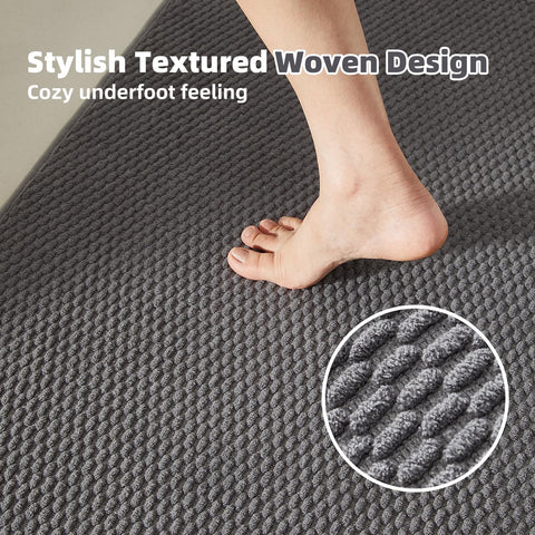 TYUU Toilet Rug non-slip backing on a smooth floor surface to prevent slips.