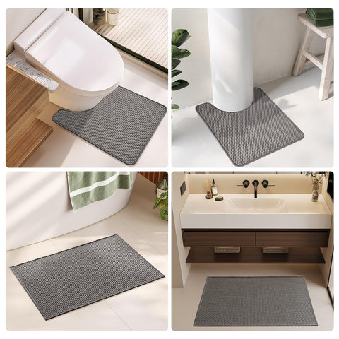 TYUU Toilet Rug U-Shape fits in front of tub for versatile bathroom use.