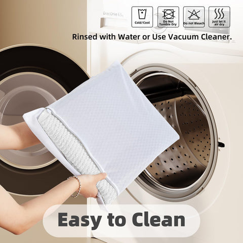 TYUU white 20x24 rug fits front of toilet.