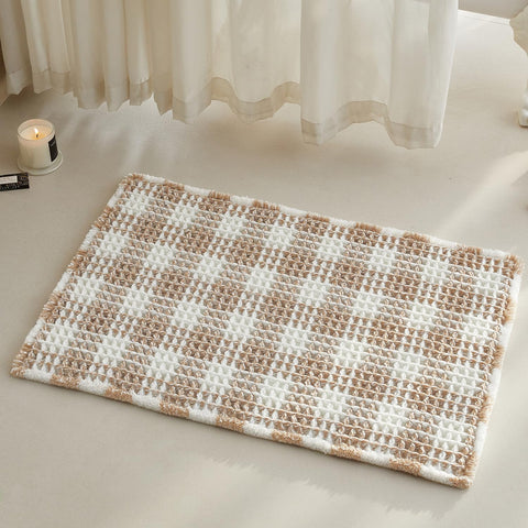 TYUU waffle bath mat 30x20—soft waffle texture for plush daily comfort.