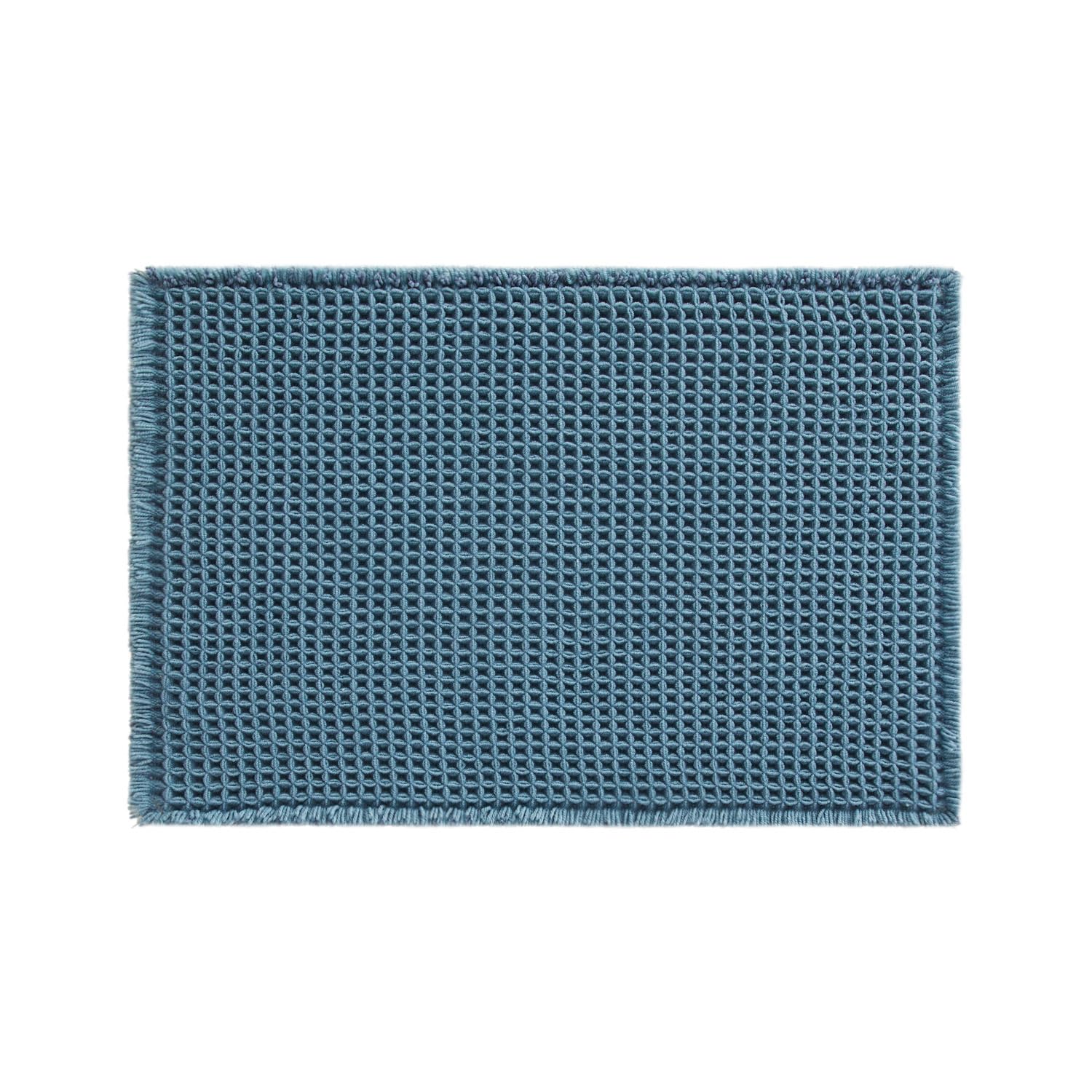 TYUU waffle bath mat denim blue durable fabric resists wear with proper care