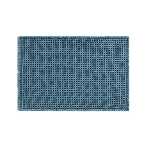 TYUU waffle bath mat denim blue durable fabric resists wear with proper care