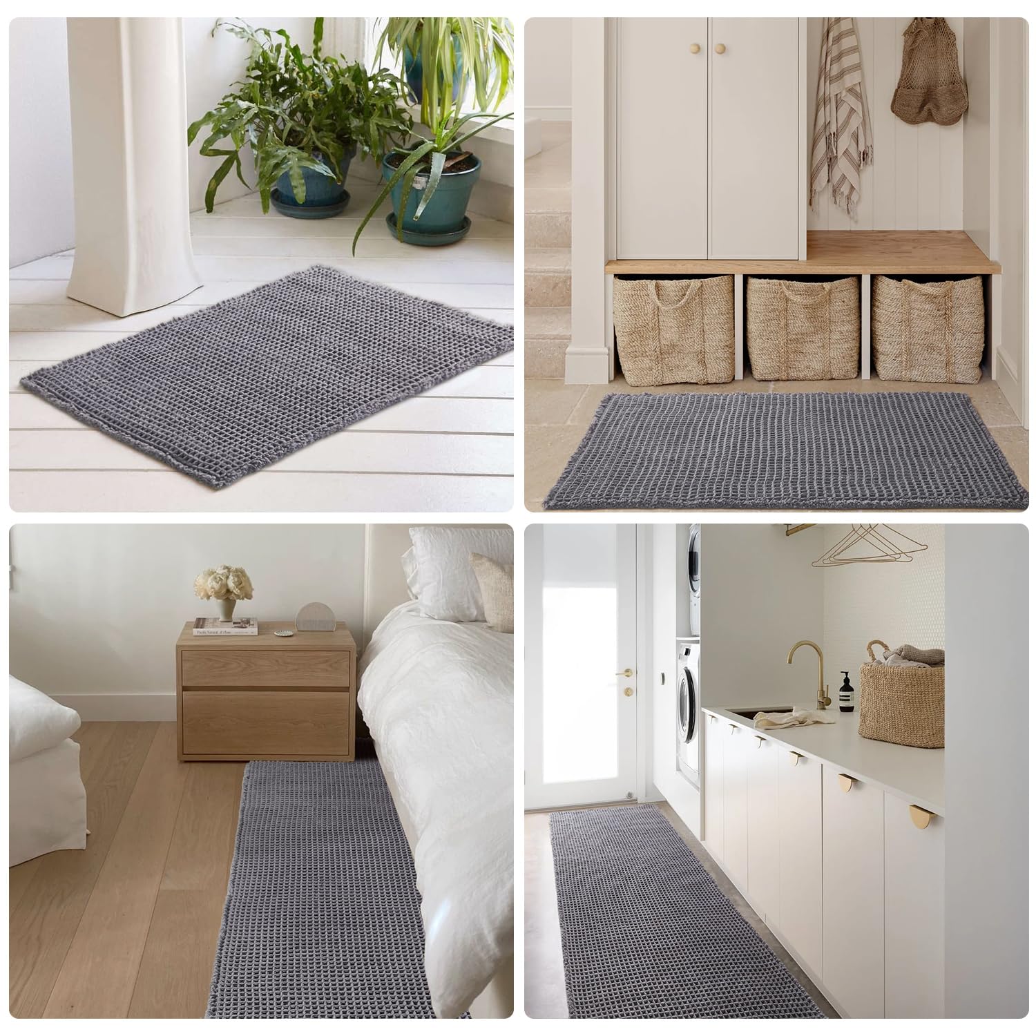 TYUU waffle bath mat soft texture complements farmhouse decor