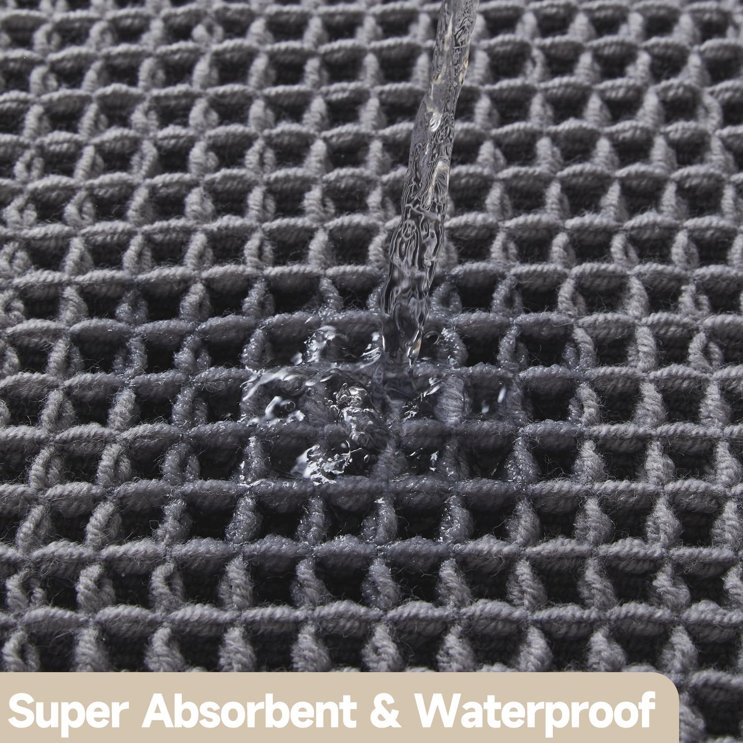 TYUU waffle bath mat in hallway or entry for soft warmth