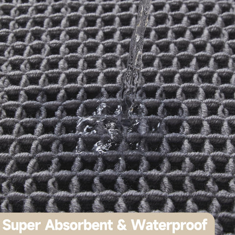 TYUU waffle bath mat in hallway or entry for soft warmth