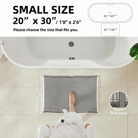 TYUU non-slip back waffle bath mat keeps toes secure on smooth floors