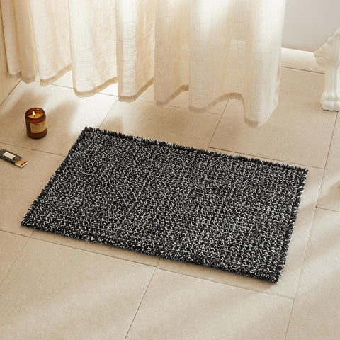 TYUU waffle bath mat non-slip black and white enhances shower area with plush comfort
