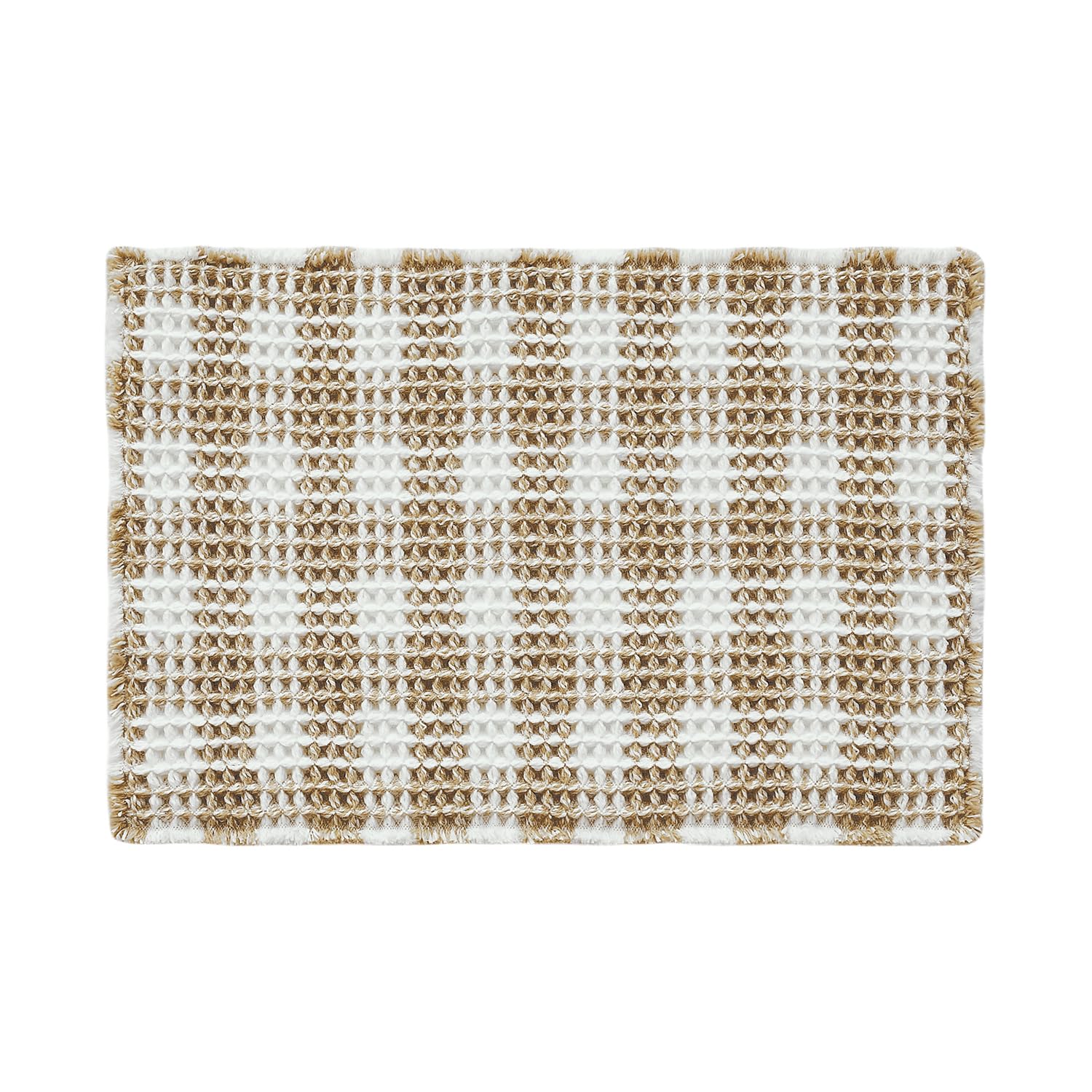 TYUU waffle bath mat adds farmhouse charm to stairs or entryways.