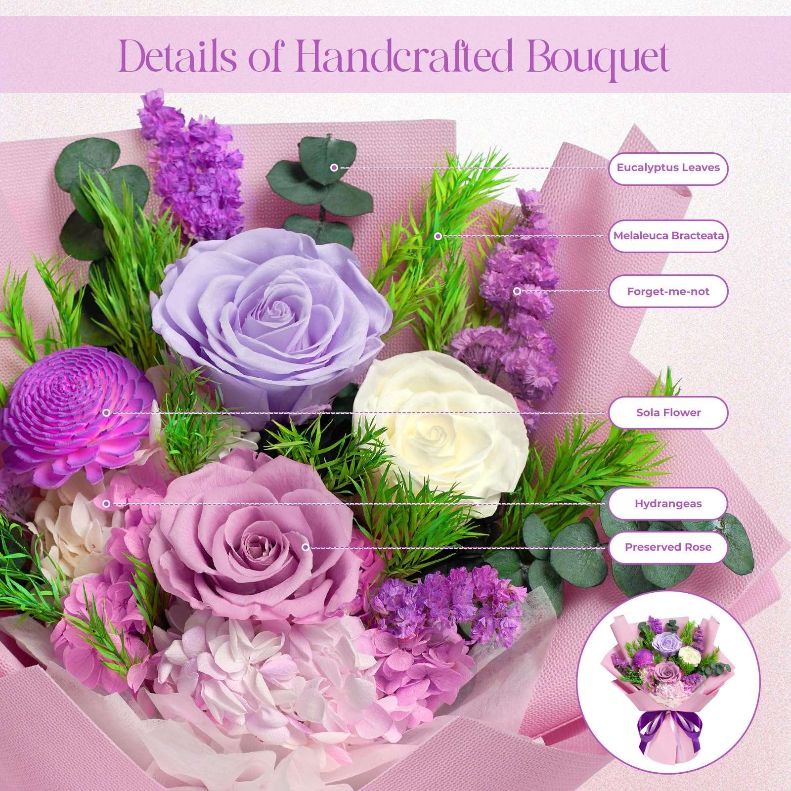 Tyvouflo built-in vase included for easy display.
