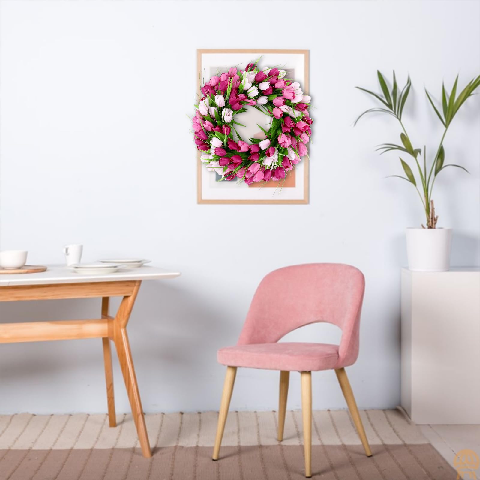 U'Artlines artificial flower wreath suitable for indoor or outdoor display.
