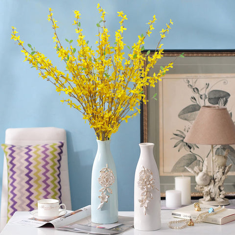Wedding decor setup using U'Artlines Forsythia branches for elegant displays