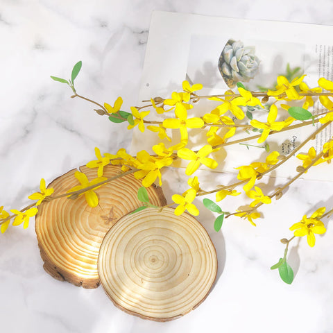Yellow Forsythia branch clusters by U'Artlines for lush bouquet appearance