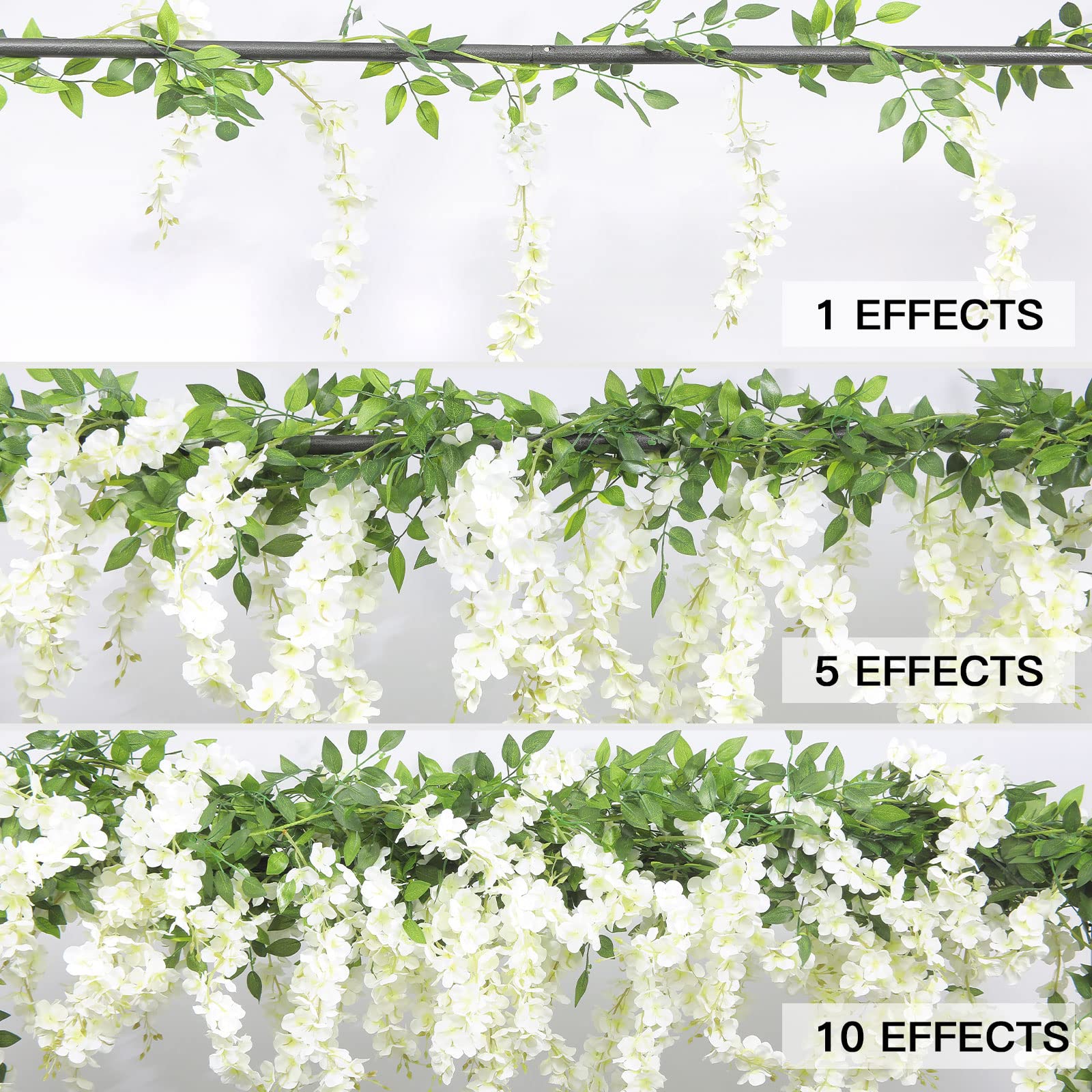 U'Artlines wisteria garland with 10 flower strings for fullness.