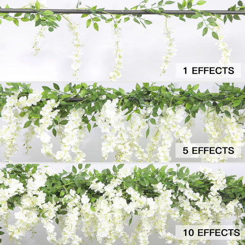 U'Artlines wisteria garland with 10 flower strings for fullness.