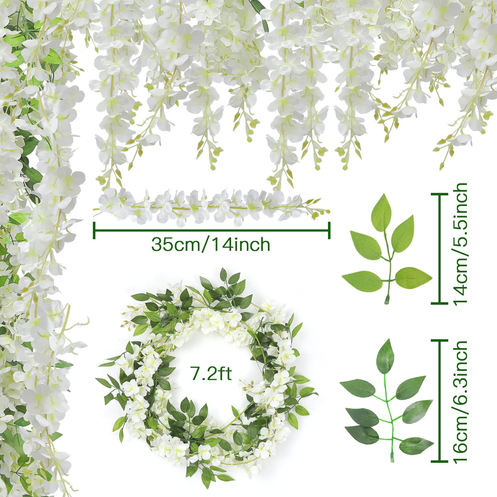 U'Artlines wisteria garland 7.2 ft length ideal for large arches.