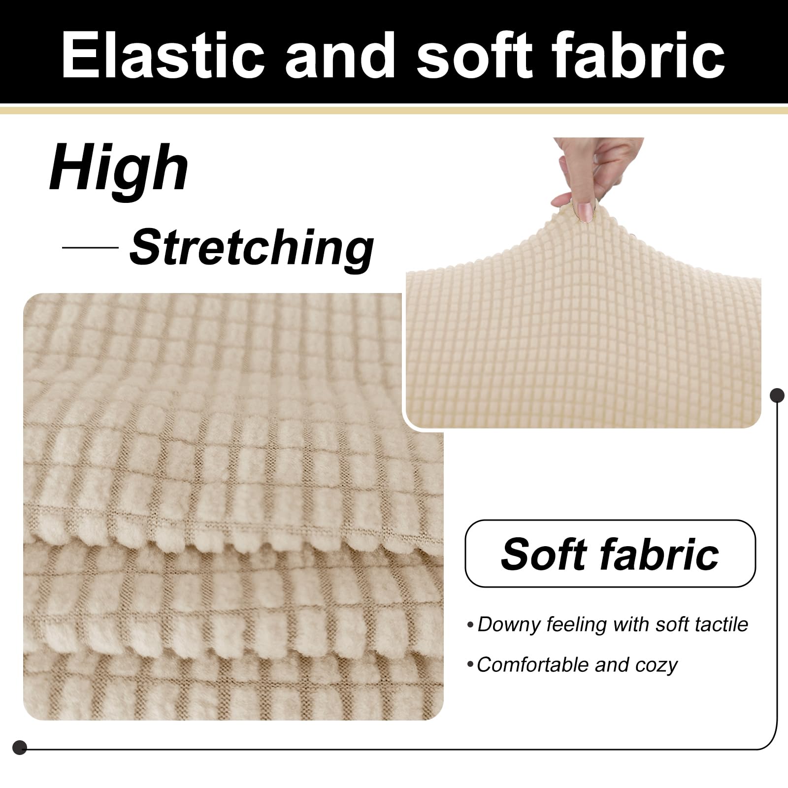 U-NICE HOME pet-friendly sofa protection, beige cover guards against scratches and spills.