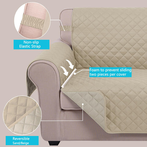 U-NICE HOME sofa cover with elastic straps in use for a secure fit
