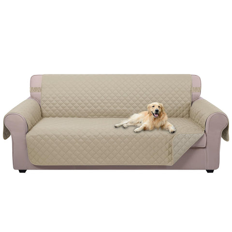 U-NICE HOME reversible sofa cover sand beige front view protects and refreshes the sofa