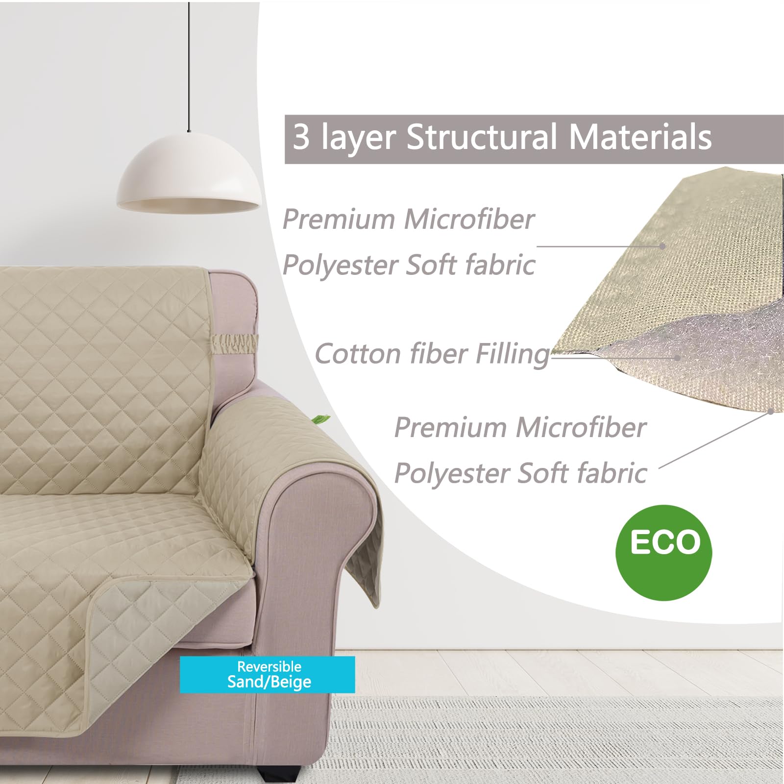 U-NICE HOME water-repellent finish sofa cover for protection against accidents