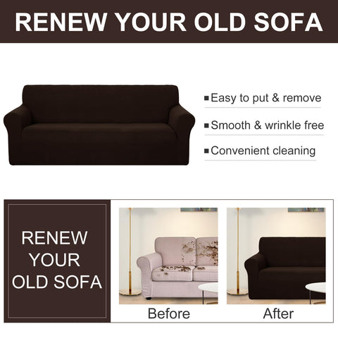 U-NICE HOME Spill-proof protector on a two-cushion sofa shields from spills.