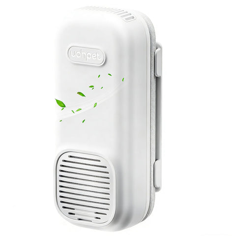 uahpet bathroom air freshener plugged in on a vanity for continuous odor control