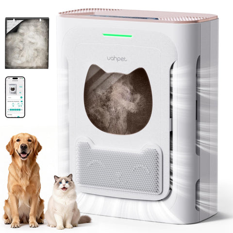 uahpet Pet Air Purifier front view in living room for clean air
