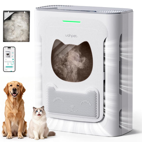 uahpet Pet Air Purifier Slim front view showing compact design for easy placement