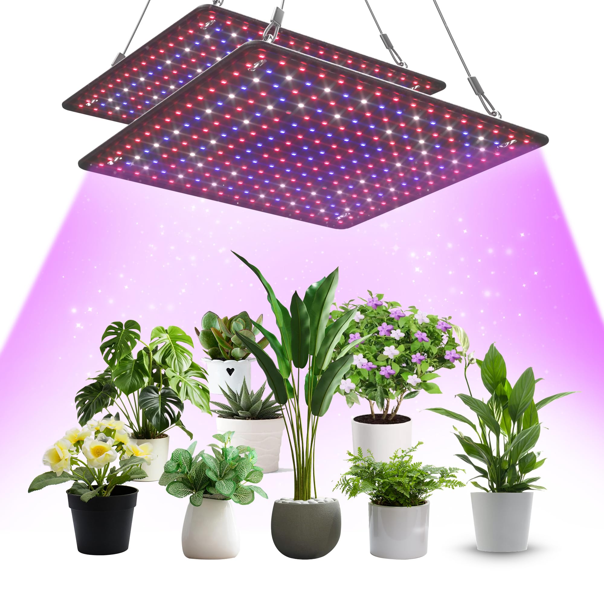 Uallhome LED grow light panel 200W front view improving indoor plant growth