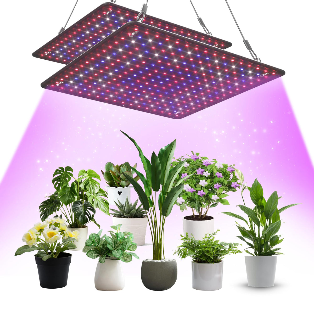 Uallhome LED grow light panel 200W front view improving indoor plant growth