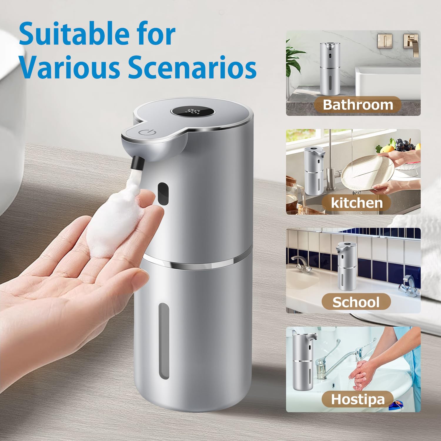 Uarnicey automatic foaming dispenser IPX5 waterproof for wet environments