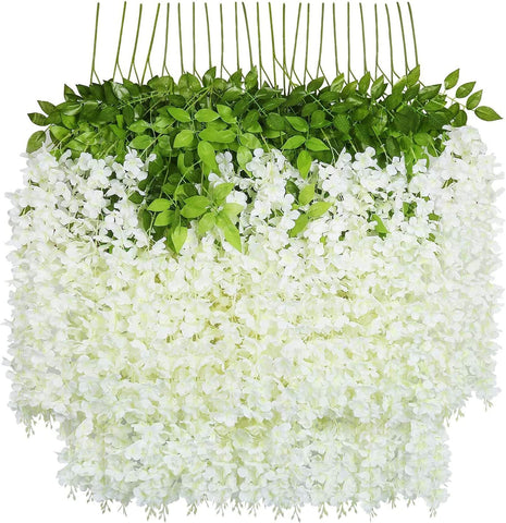 U'Artlines wisteria vine 24pack for lush wedding decor.
