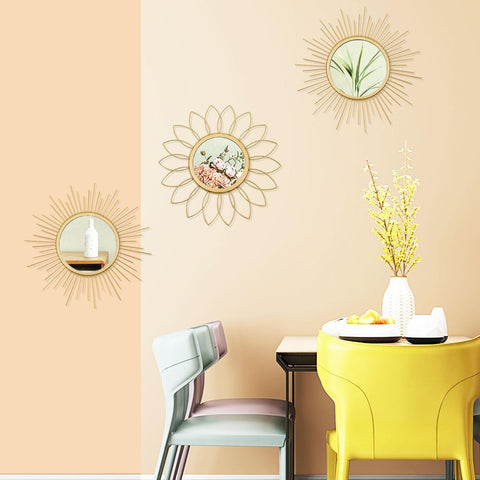 Uaussi living room or entryway display brightens spaces with reflective surfaces.