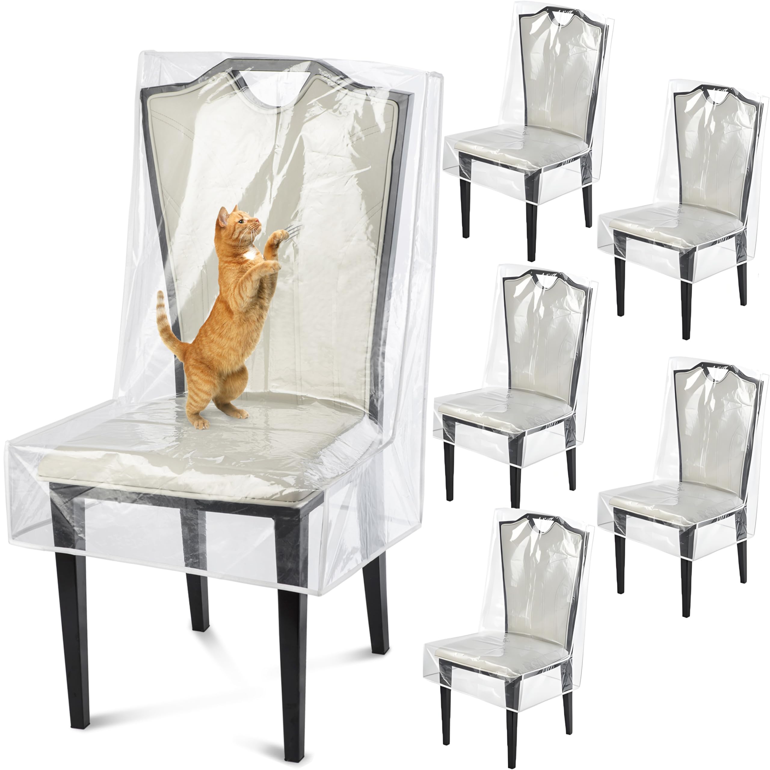 Uawsyut clear dining chair protector shields chair from spills and stains effortlessly.