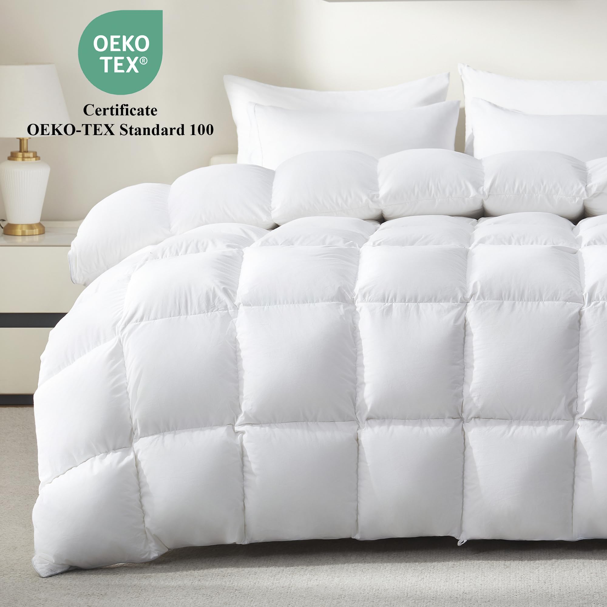 100% cotton cover delivers soft, breathable feel and easy maintenance