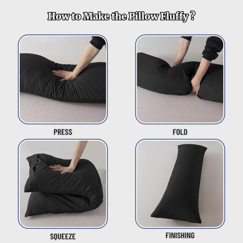 Ubauba bedroom setup featuring the long pillow for full-body comfort.
