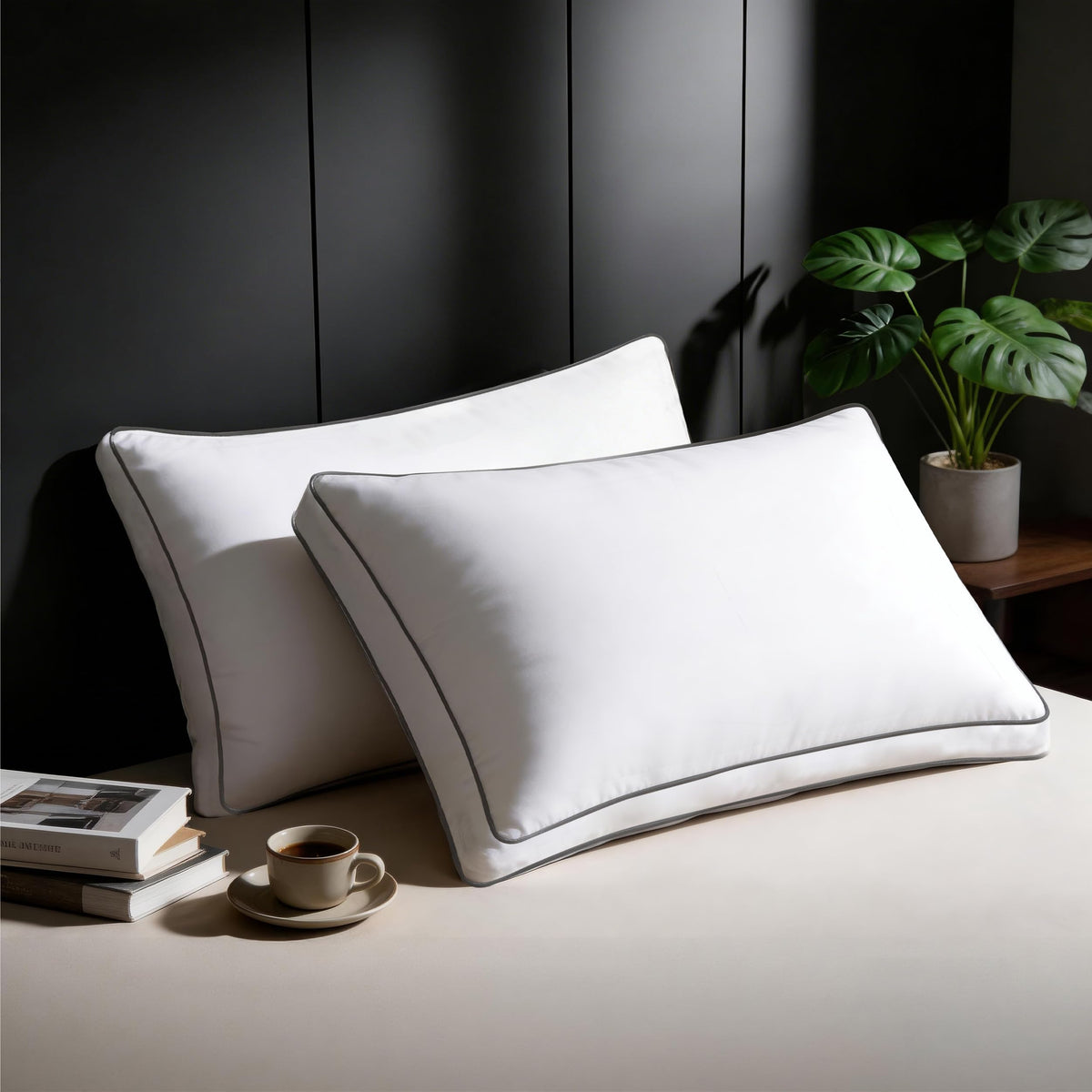 Ubauba goose-down fiber pillow queen two-pack for luxurious sleep and hotel-grade comfort.