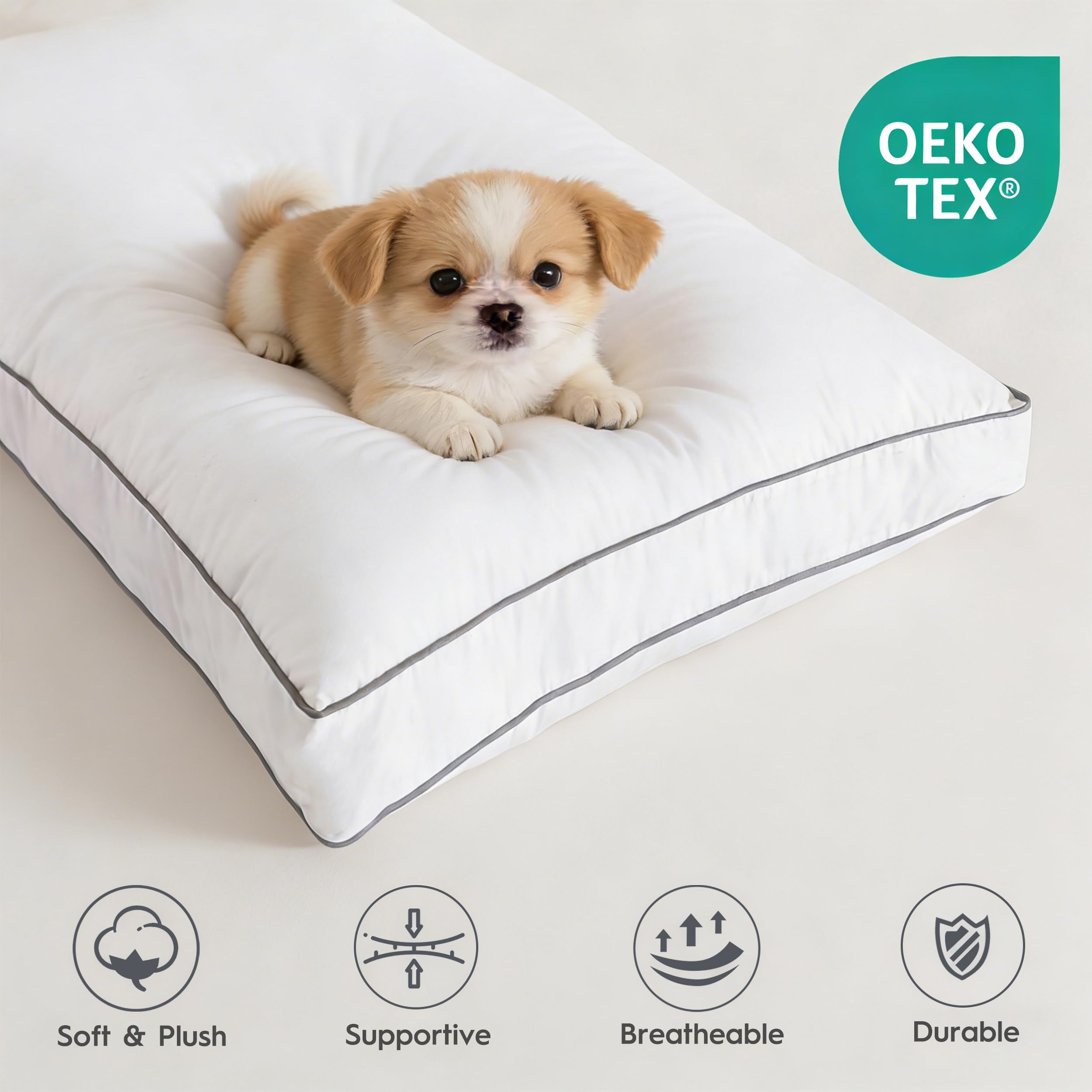 Ubauba pillow suitable for side back and stomach sleepers with balanced feel.